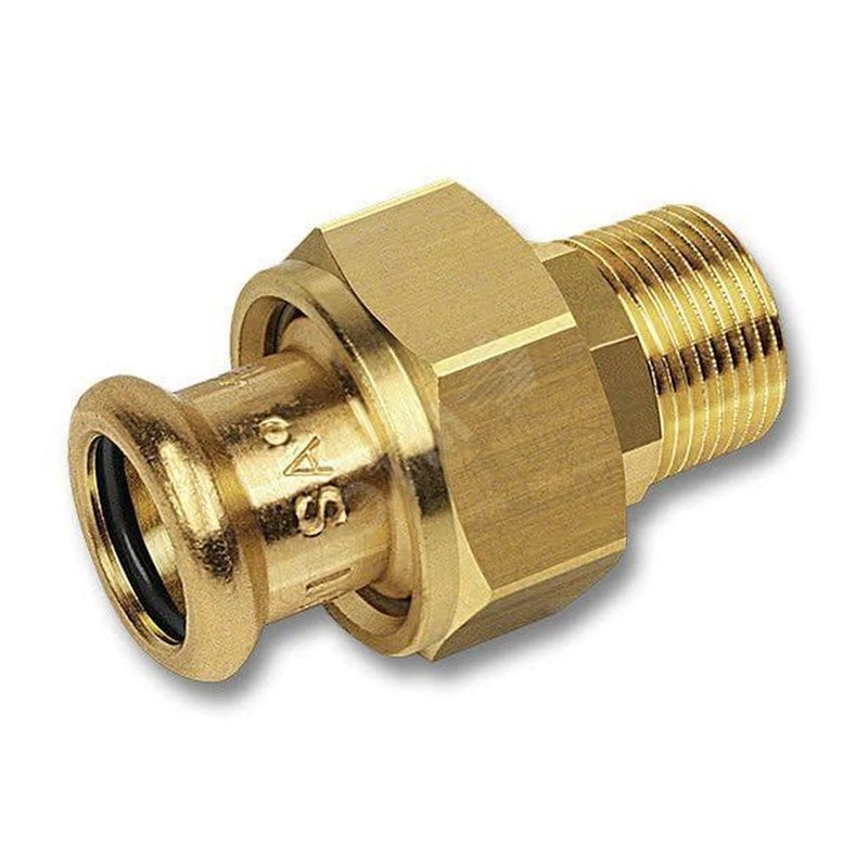 Сгон Sanha 8333G Дн18x3/4″ Py16 ВПр-ВР, корпус - бронза, с плоским уплотнением для медных труб