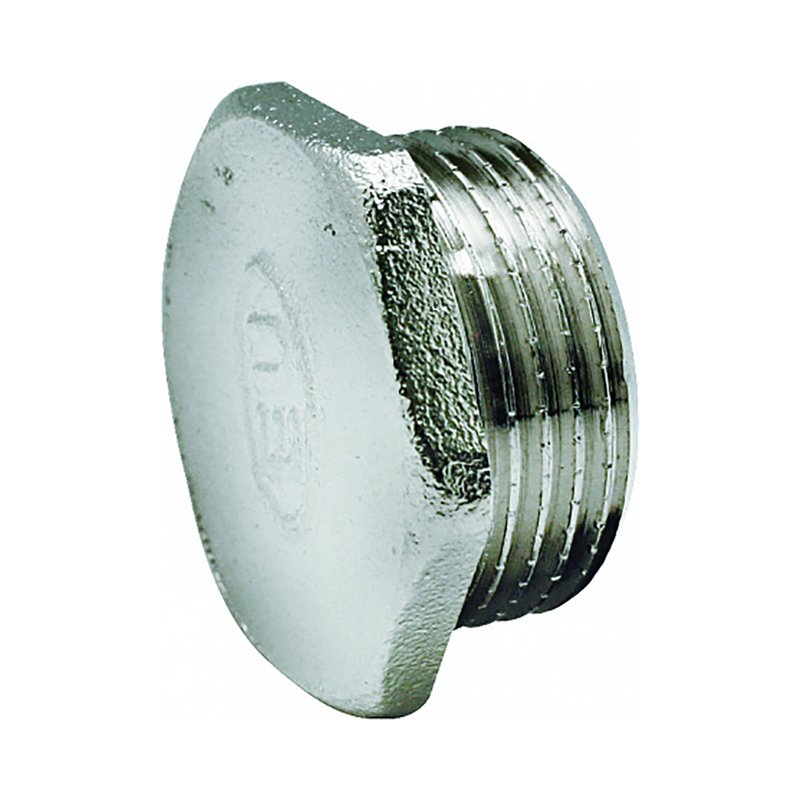 Пробка Kromwell 1/2″ Ду15 Ру40 латунная, наружная резьба, никелированная