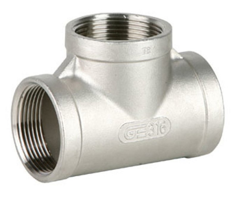 Тройник равнопроходной GENEBRE 0130 10, 2 1/2″ Ду65, Ру20, 90 град, корпус - AISI316 (CF8M), внутренняя резьба