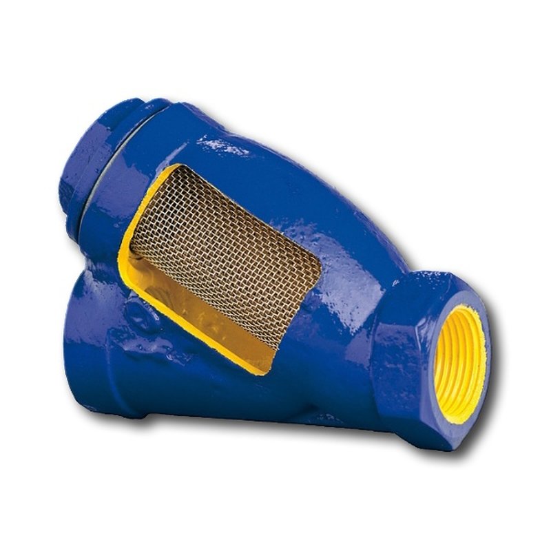 Фильтр сетчатый с магнитной вставкой ZETKAMA 823A-015-C30 (1/2 дюйма) Ду15, Ру16, корпус - чугун GG25, сетка - нерж. сталь AISI304, ячейка 1,0 мм, муфтовый