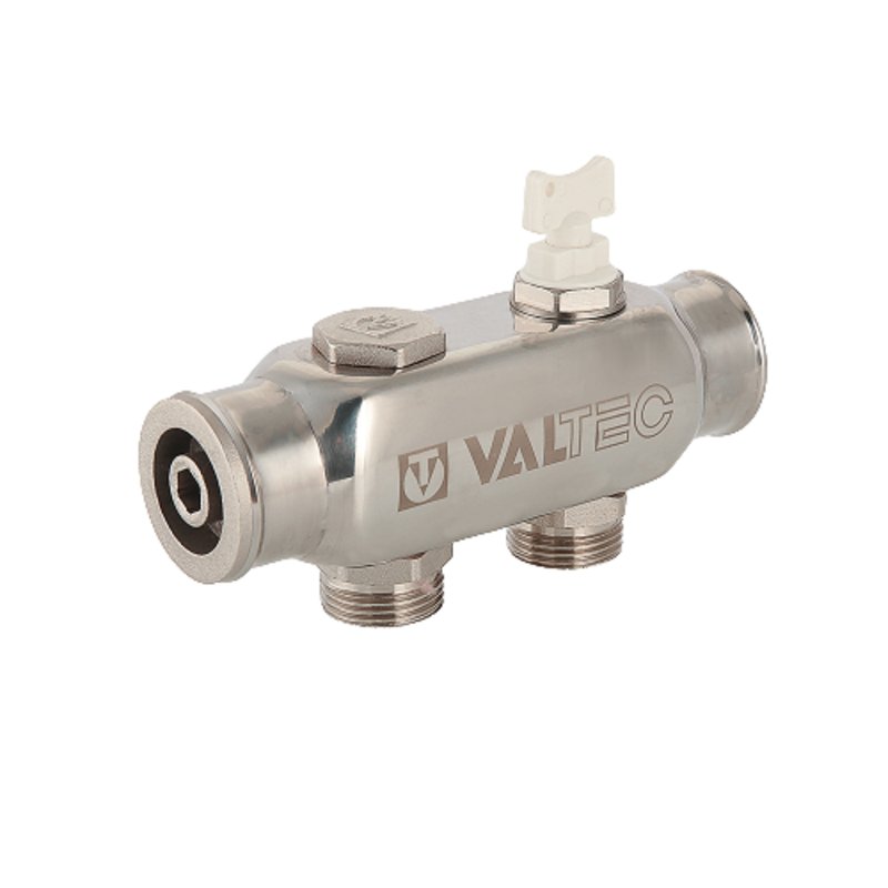 Коллектор Valtec VTc.505.SS.060507 1″ Ду25 выходов-7x3/4″ Py10 внутренняя резьба, выходы наружная резьба, корпус нержавеющая сталь, с межосевым расстоянием выходов 50 мм