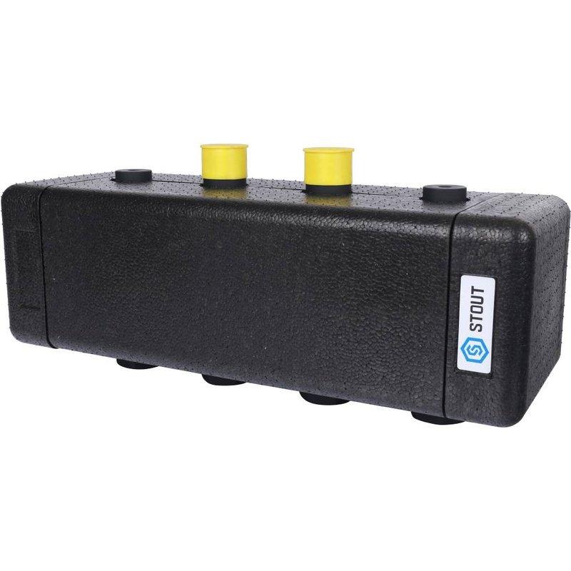 Коллектор распределительный стальной Stout SDG-0016 1″ Ду20 Ру4 с верхними выходными патрубками, 2 выхода