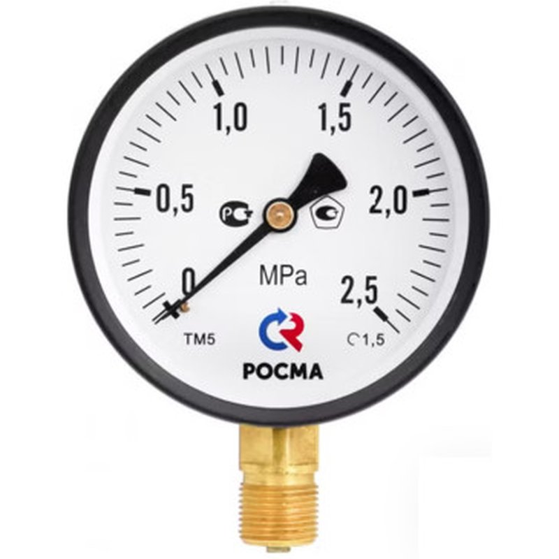 Манометр Росма ТМ-310Р.00 (0-0.25MPa) M12x1.5 2.5 общетехнический 63мм, тип - ТМ-310Р, радиальное присоединение, 0-0.25МПа, резьба M12x1.5, класс точности 2,5