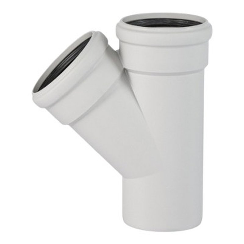 Тройник Ostendorf SKEA Дн125х110 45° бесшумный, безнапорное давление, PP-MD полипропиленовый, серый