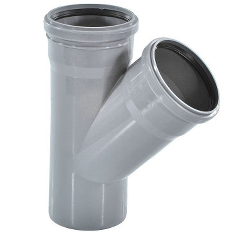 Тройник VALFEX PP-H Дн110х50 45° переходной для внутренней канализации