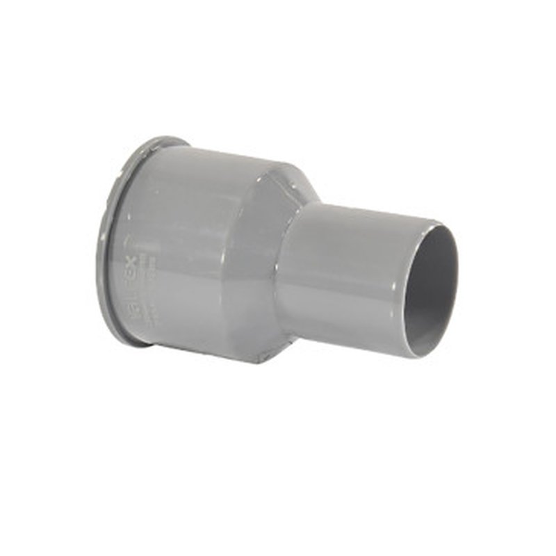 Переход на чугун VALFEX Дн110x124 для внутренней канализации полипропиленовый без манжеты серый