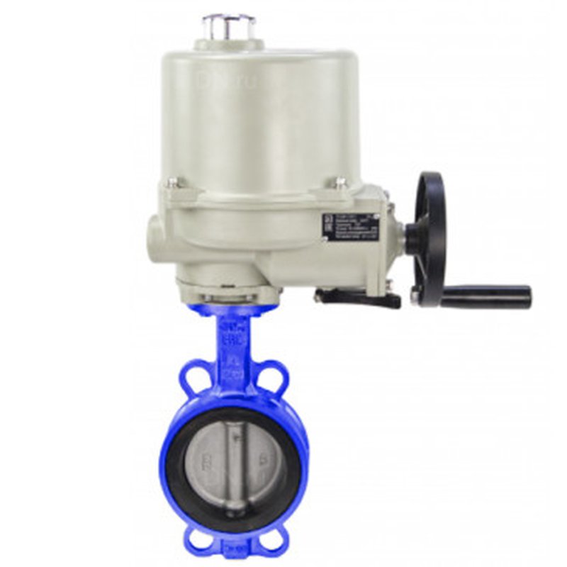 Затвор дисковый поворотный WCB-316L-VITON Ду150 Ру16, углеродистая сталь, уплотнение - VITON, с электроприводом ГЗ-ОФВ-110/11М 220В