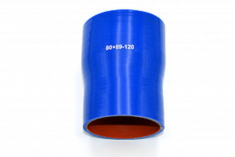 Патрубок силиконовый прямой с переходом Ф 80х89 мм L 120 мм